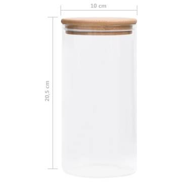 Storage Glass Jars with Bamboo Lid - 4 pcs 1200 ml | HipoMarket