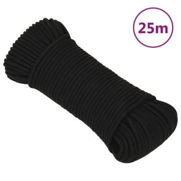 Work Rope Black 5mm 25m Polyester - Durable & Versatile