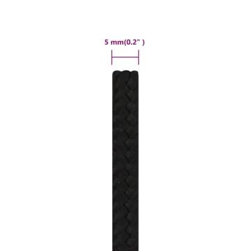 Work Rope Black 5mm 25m Polyester - Durable & Versatile