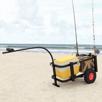 Fishing Trolley Black Steel - Durable & Easy to Transport