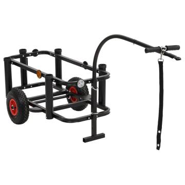 Fishing Trolley Black Steel - Durable & Easy to Transport