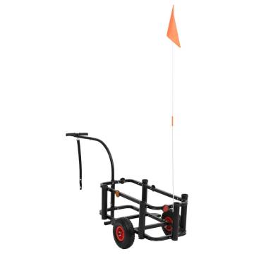 Fishing Trolley Black Steel - Durable & Easy to Transport