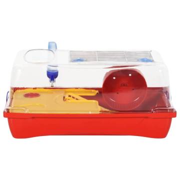 Hamster Cage Red 57x33x26 cm - Safe & Fun Home for Pets