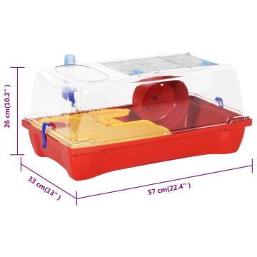 Hamster Cage Red 57x33x26 cm - Safe & Fun Home for Pets