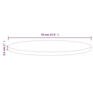 Table Top White Ø70 cm Solid Pine Wood - Durable & Versatile