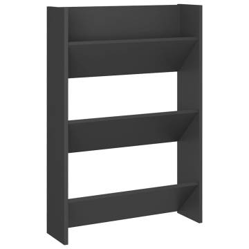 Modern Grey Wall Shoe Cabinets - 2 pcs, 60x18x90 cm