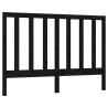 Stylish Black Bed Headboard - Solid Pine Wood 126x4x100 cm