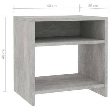 Elegant Concrete Grey Bedside Cabinet - 40x30x40 cm