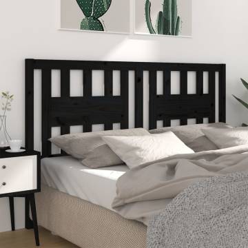 Stylish Black Solid Wood Headboard | 126x4x100 cm | HipoMarket