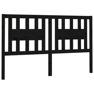 Stylish Black Solid Wood Headboard | 126x4x100 cm | HipoMarket