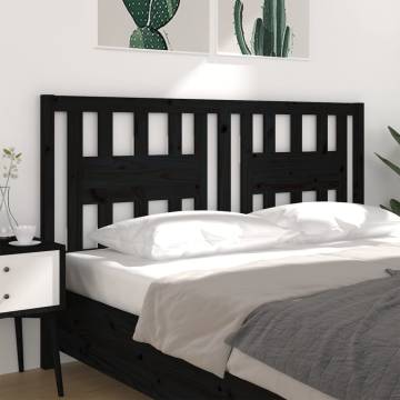 Stylish Black Solid Wood Headboard | 126x4x100 cm | HipoMarket