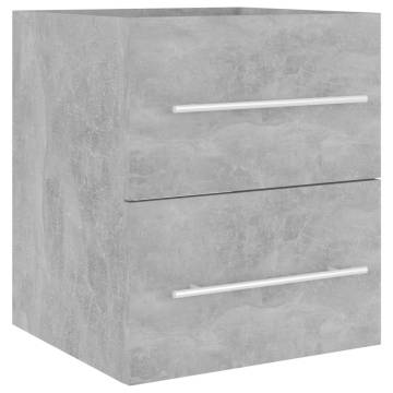 Concrete Grey Sink Cabinet - Stylish Bathroom Storage | Hipo Market