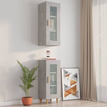 Hanging Wall Cabinet Concrete Grey 34.5x34x90cm - Hipo Market