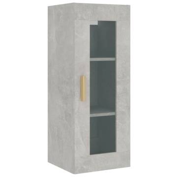 Hanging Wall Cabinet Concrete Grey 34.5x34x90cm - Hipo Market