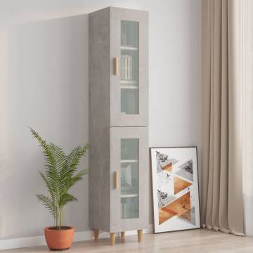 Hanging Wall Cabinet Concrete Grey 34.5x34x90cm - Hipo Market