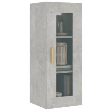 Hanging Wall Cabinet Concrete Grey 34.5x34x90cm - Hipo Market