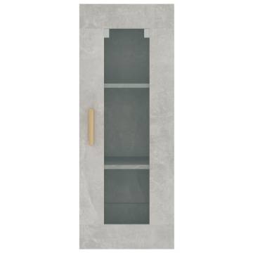 Hanging Wall Cabinet Concrete Grey 34.5x34x90cm - Hipo Market