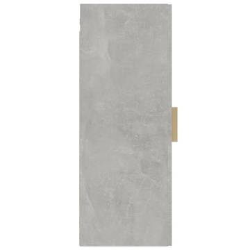 Hanging Wall Cabinet Concrete Grey 34.5x34x90cm - Hipo Market