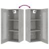 Hanging Wall Cabinet Concrete Grey 34.5x34x90cm - Hipo Market