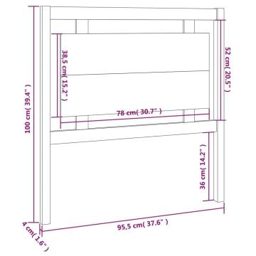 White Bed Headboard - Solid Pine | 95.5x4x100 cm