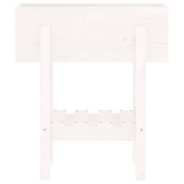 Garden Planter White 62x30x69 cm - Solid Wood Pine | HipoMarket