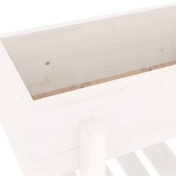 Garden Planter White 62x30x69 cm - Solid Wood Pine | HipoMarket