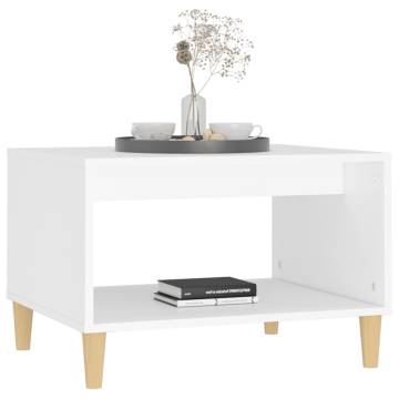 Elegant White Coffee Table - 60x50x40 cm Engineered Wood