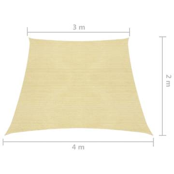 Beige Sunshade Sail 160 g/m² – HDPE for Outdoor Comfort