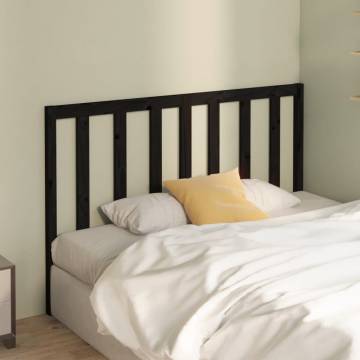 Stylish Black Pine Bed Headboard | 126x4x100 cm