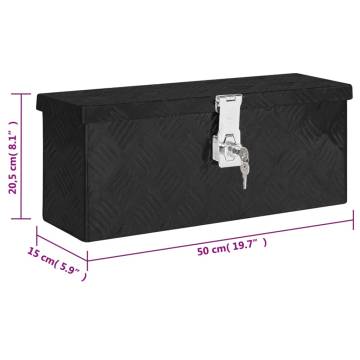 Storage Box Black 50x15x20.5 Aluminium - Durable & Compact