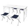 Foldable Camping Table Set with 4 Stools Height Adjustable 120x60cm Colour white Size 120 x 60 cm Quantity in Package 1 Model table set 