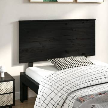 Black Solid Wood Bed Headboard - Stylish & Rustic Charm