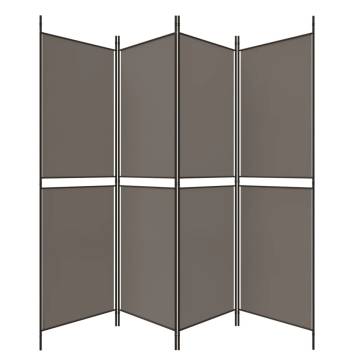 4-Panel Anthracite Room Divider 200x200 cm | Hipomarket UK