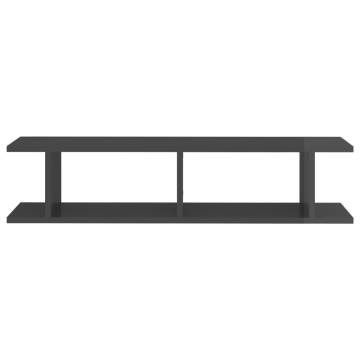 High Gloss Grey Wall Shelf 2 pcs - 90x18x20 cm | HipoMarket