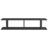 High Gloss Grey Wall Shelf 2 pcs - 90x18x20 cm | HipoMarket