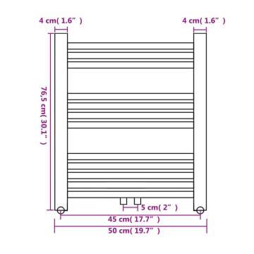 Bathroom Central Heating Towel Rail Radiator | 500x764mm