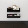 Elegant High Gloss Black Wall Shelf - 2 pcs | HipoMarket