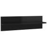 Elegant High Gloss Black Wall Shelf - 2 pcs | HipoMarket