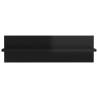 Elegant High Gloss Black Wall Shelf - 2 pcs | HipoMarket