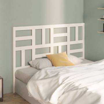 Stylish White Bed Headboard - Solid Pine Wood - 126x4x104 cm