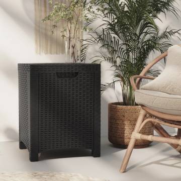 Garden Storage Box 39x39x46 cm - PP Rattan Graphite