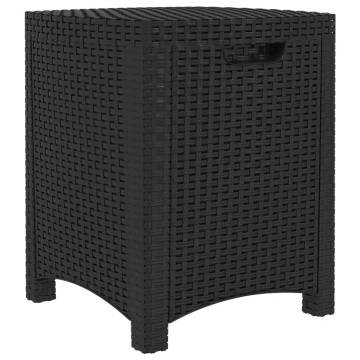 Garden Storage Box 39x39x46 cm - PP Rattan Graphite