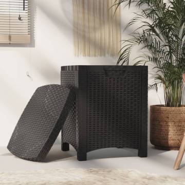 Garden Storage Box 39x39x46 cm - PP Rattan Graphite