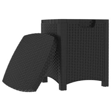 Garden Storage Box 39x39x46 cm - PP Rattan Graphite