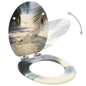 Beach Design Soft Close Toilet Seat - Durable MDF