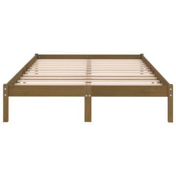 Honey Brown Solid Wood Pine Bed Frame 140x200 cm | Hipo Market