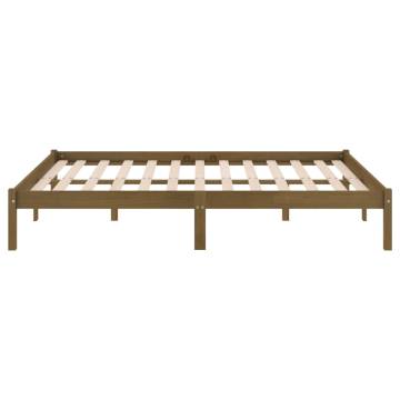 Honey Brown Solid Wood Pine Bed Frame 140x200 cm | Hipo Market