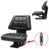 Tractor Seat with Suspension Black - Comfort & Durability