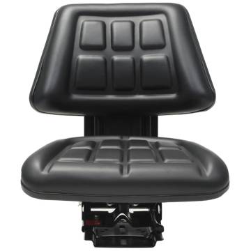 Tractor Seat with Suspension Black - Comfort & Durability