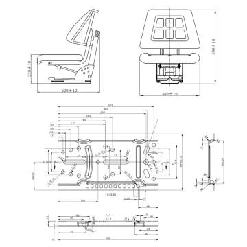 Tractor Seat with Suspension Black - Comfort & Durability